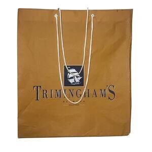 Triminghams Bermuda Shopping Bag Vinyl String Handle Preppy Schooner Vintage 90s